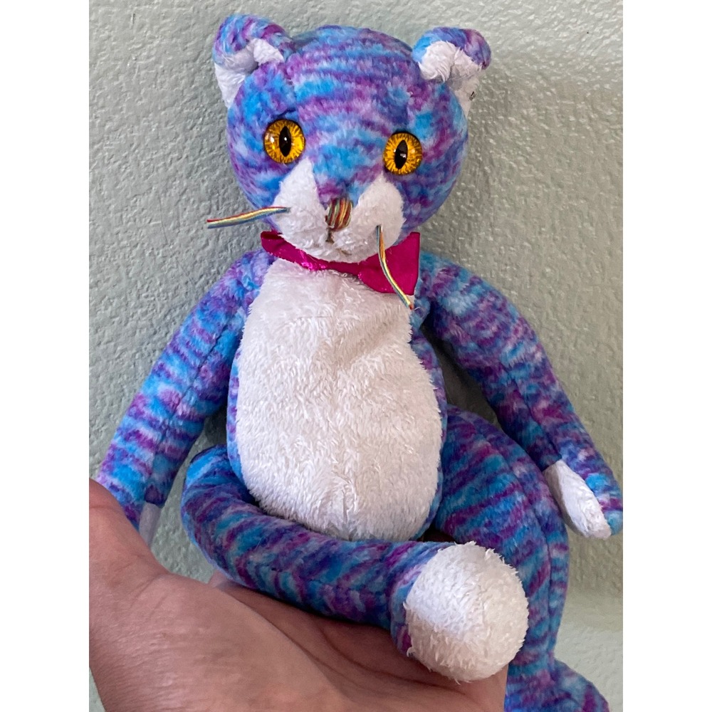 Kooky the Cat a Blue and Purple Tie-Dye Ty Beanie Baby released in 2001 Used
